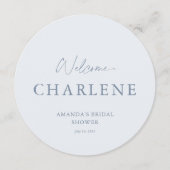 Dusty Blue Round Bridal Shower Welcome Menu メニュー (正面)