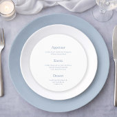 Dusty Blue Round Wedding Place Card & Menu  メニュー