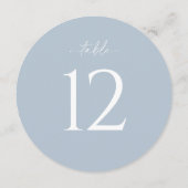 Dusty Blue Round Wedding Table Number 招待状 (裏面)