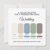 Dusty Blue Sage Green Wedding Color Palette Card 招待状 (裏面)