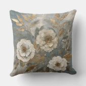 Dusty Blue Sage Tan Farmhouse Floral クッション (裏面)