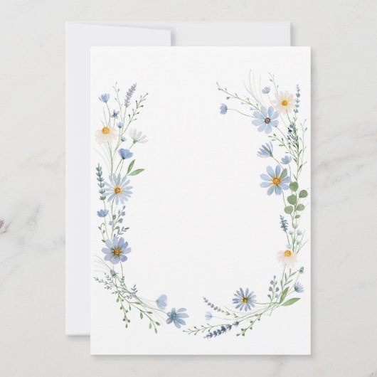 Dusty Blue Sage Wildflower Floral Wedding 招待状 (裏面)