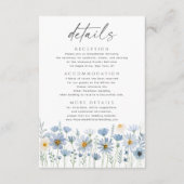 Dusty Blue Sage Wildflower Floral Wedding Details エンクロージャーカード (正面)