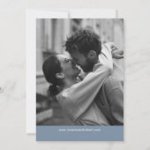 Dusty Blue Script写真Save The Date招待状 招待状 (裏面)