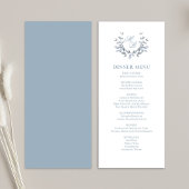 Dusty Blue Script クラシック結婚のDinner Menu メニュー