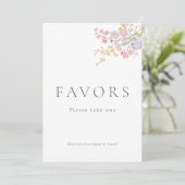 Dusty Blue Script Favors Wedding Tabletop Sign  (スタンド正面)