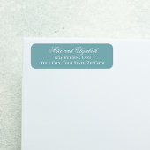 Dusty Blue Script Names Wedding Address ラベル