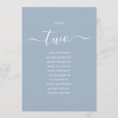 Dusty Blue Script Table Number 2 Seating Chart 招待状 (正面)