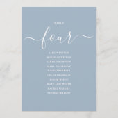 Dusty Blue Script Table Number 4 Seating Chart 招待状 (裏面)