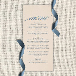 Dusty Blue Script Typography Wedding メニュー