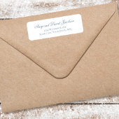 Dusty Blue Script Wedding Address Label ラベル