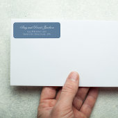 Dusty Blue Script Wedding Return Address Label ラベル