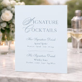 Dusty Blue Signature Cocktails Sign