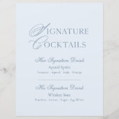 Dusty Blue Signature Cocktails Sign (正面)
