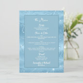 Dusty Blue Silverグリッター5x7インチ結婚のメニュー メニュー (スタンド正面)