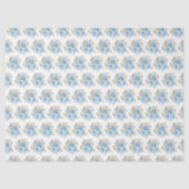 Dusty Blue Silver Elegant Flowers 薄葉紙 (正面)