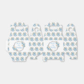 Dusty Blue Silver Elegant Flowers Birthday Party フェイバーボックス (折り畳みなし)