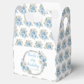 Dusty Blue Silver Elegant Flowers Birthday Party フェイバーボックス (オープン)