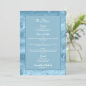 Dusty Blue Silver Marbleグリッター5 x7結婚インチメニュー メニュー (スタンド正面)