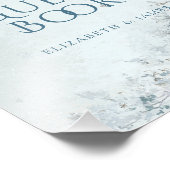 Dusty Blue Silver Rose Wedding Guest Book Sign フォトプリント (角)