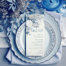 Dusty Blue Silver Rose Winter Floral Wedding メニュー