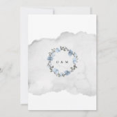 Dusty Blue Soft Watercolor Floral Wedding 招待状 (裏面)