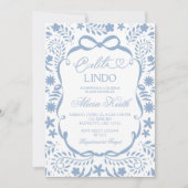 Dusty Blue Spanish Baby Shower Cielito Lindo  招待状 (正面)