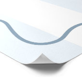 Dusty Blue Stripe Oh Boy Baby Shower Welcome Sign ポスター (角)