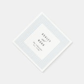 Dusty Blue Striped Elegance Classy Wedding スタンダードカクテルナプキン (角)