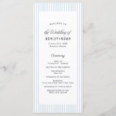 Dusty Blue Striped Elegance Classy Wedding Program メニュー (正面)