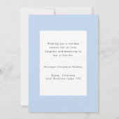 Dusty Blue Striped Merry & Bright Christmas Photo シーズンカード (裏面)