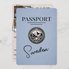 Dusty Blue Sweden Passport日付の保存 セーブザデート