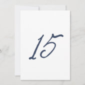 Dusty Blue Table 15 – French Stripe Wedding 招待状 (正面)