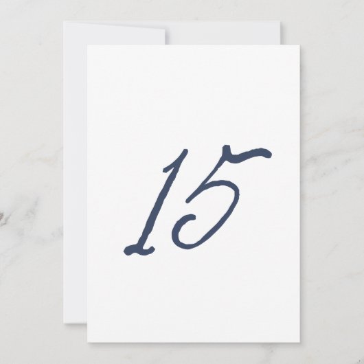 Dusty Blue Table 15 – French Stripe Wedding 招待状 (正面)