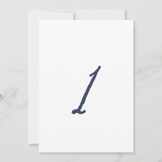 Dusty Blue Table 1 – French Stripe Wedding 招待状 (正面)