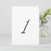 Dusty Blue Table 1 – French Stripe Wedding 招待状 (スタンド正面)