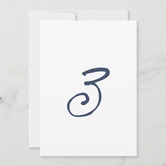 Dusty Blue Table 3 – French Stripe Wedding 招待状 (正面)