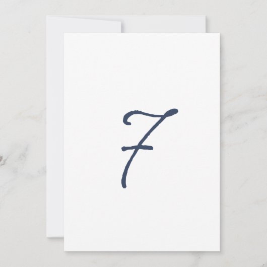 Dusty Blue Table 7 – French Stripe Wedding 招待状 (正面)