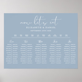Dusty Blue Table Plan Wedding Seating Chart ポスター