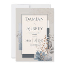 Dusty Blue Terracotta Geometric Botanical Wedding