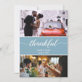 Dusty Blue Thankの結婚写真 サンキューカード