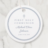Dusty Blue Thank You Boy First Holy Communion フェイバータグ (正面)