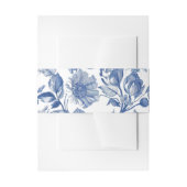Dusty Blue Toile Floral Wedding 招待状ベリーバンド (正面例)