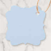 Dusty Blue Toile Hot Air Balloon Bear Thank You フェイバータグ (裏面)