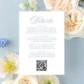 Dusty Blue Victorian Floral All in One Wedding 招待状