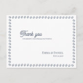 Dusty Blue Vintage Classic Wedding Thank You ポストカード (正面)