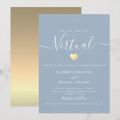 Dusty Blue Virtual 結婚's 招待状 (正面/裏面)