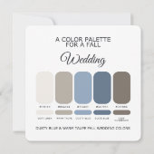 Dusty Blue Warm Taupe Fall Wedding Palette Card 招待状 (裏面)