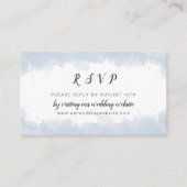 Dusty Blue Water Colorの結婚ウェブサイトRSVP エンクロージャーカード (正面)