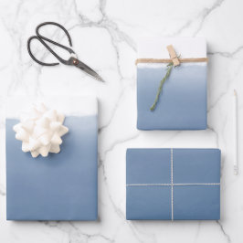 Dusty Blue Watercolor ラッピングペーパーシート